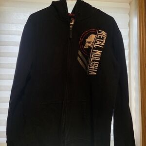 Metal Mulisha Black Zip-Up Hoodie with Red & White Logo